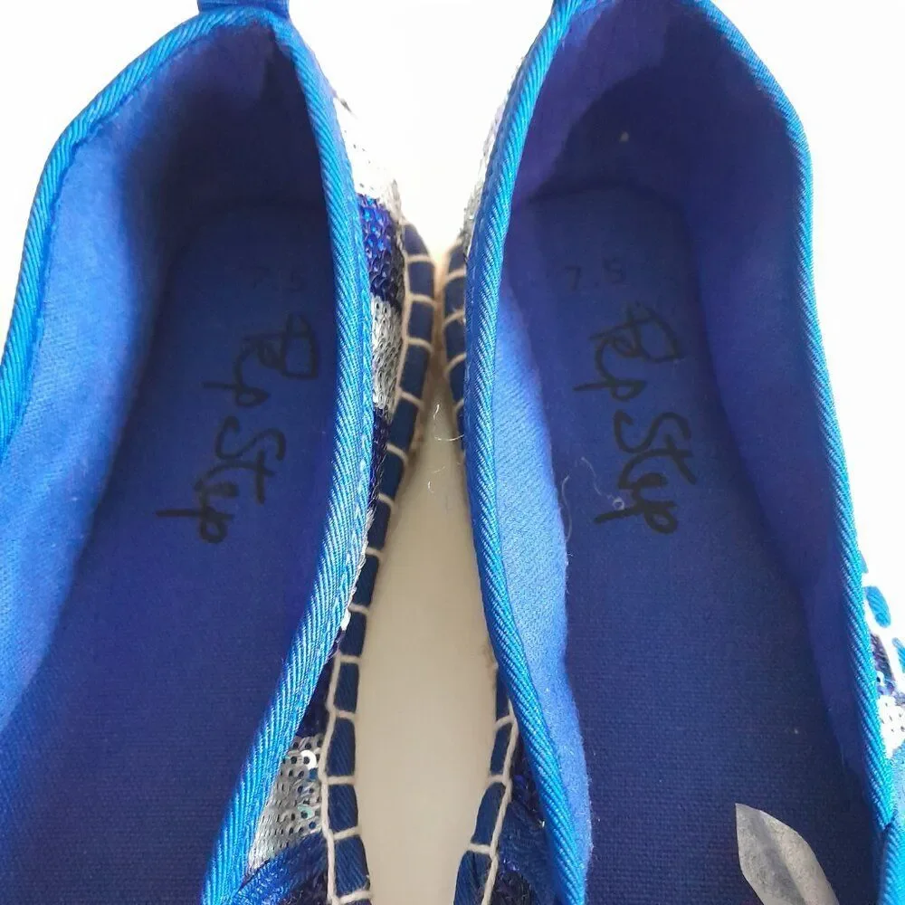 Pep step patriotic espadrille sequin loafer shoes TONY SS04 Size 7.5 Color Blue